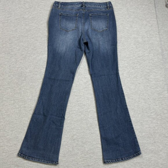 A&I Womens Blue Denim Jeans Slim Boot Mid Rise Medium Wash Stretch Size 12 - Picture 2 of 11